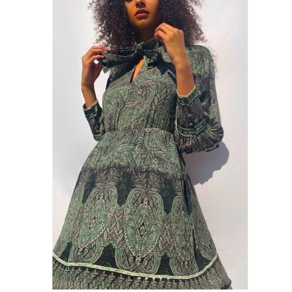 Alice & Olivia Tanisha paisley print chiffon mini dress - Picture 1 of 14